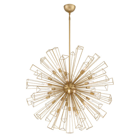 Eurofase Dendelio 40" 29-Light Chandelier, Matte Gold, front view