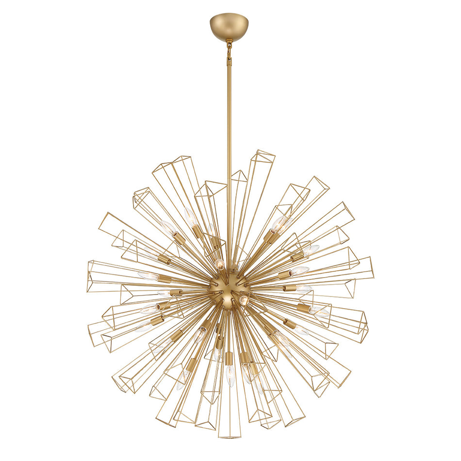Eurofase Dendelio 40" 29-Light Chandelier, Matte Gold, front view