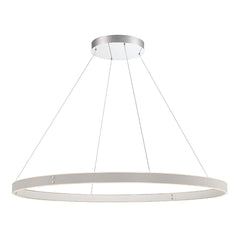 Eurofase Verdura 45" LED Chandelier, Matte Grey with White Acrylic, front view