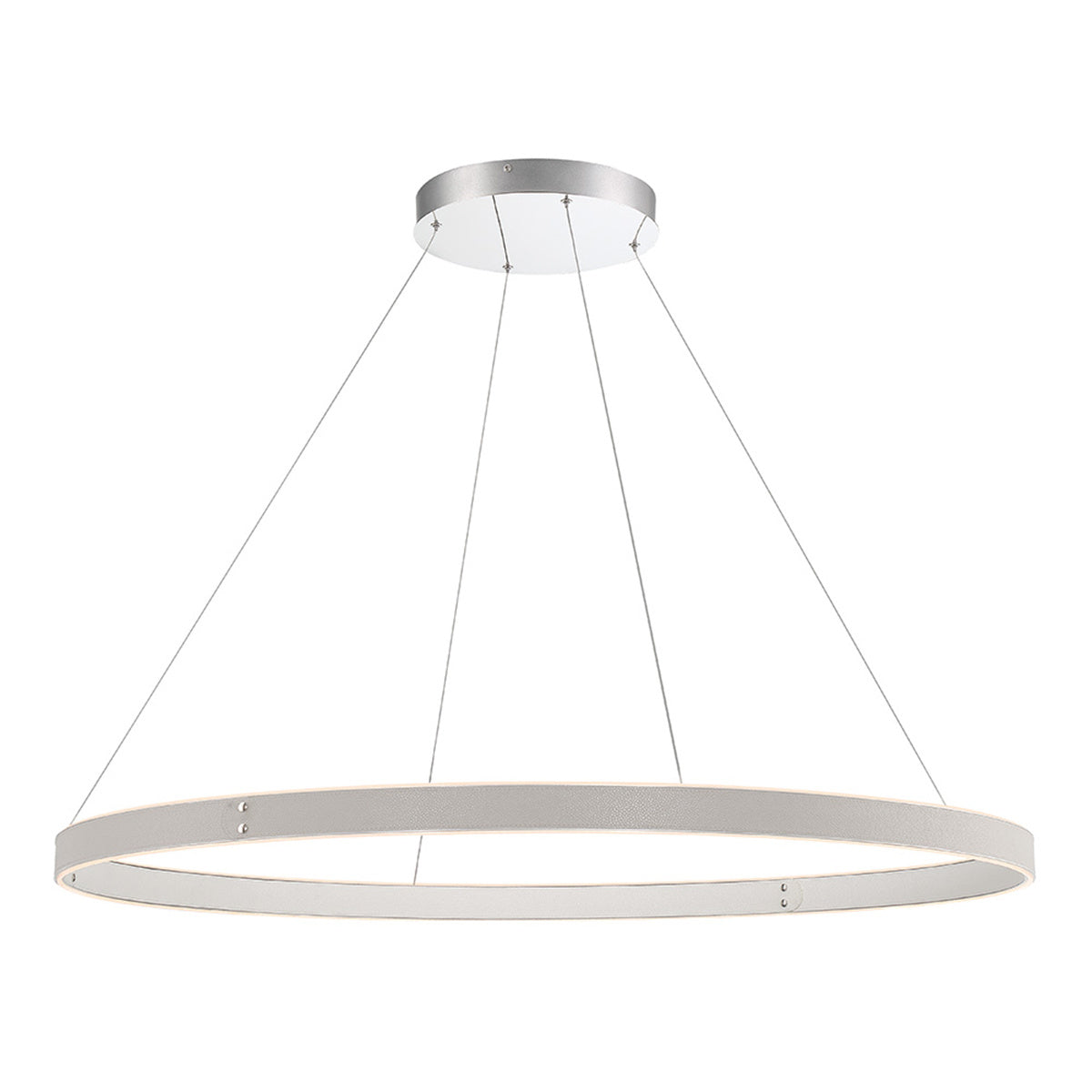 Eurofase Verdura 45" LED Chandelier, Matte Grey with White Acrylic, front view