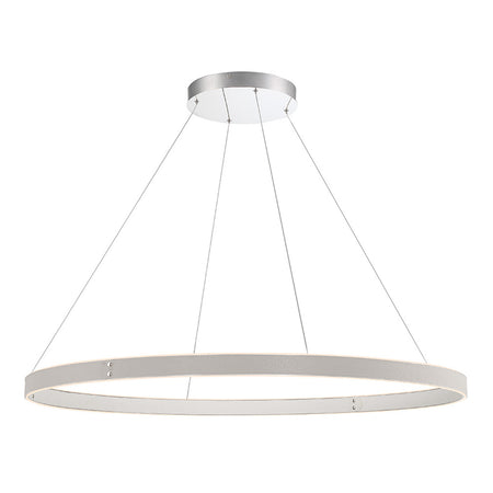 Eurofase Verdura 45" LED Chandelier, Matte Grey with White Acrylic, front view