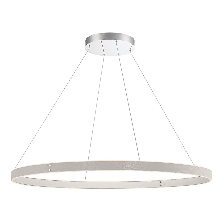 Eurofase Verdura 45" LED Chandelier, Matte Grey with White Acrylic, front view