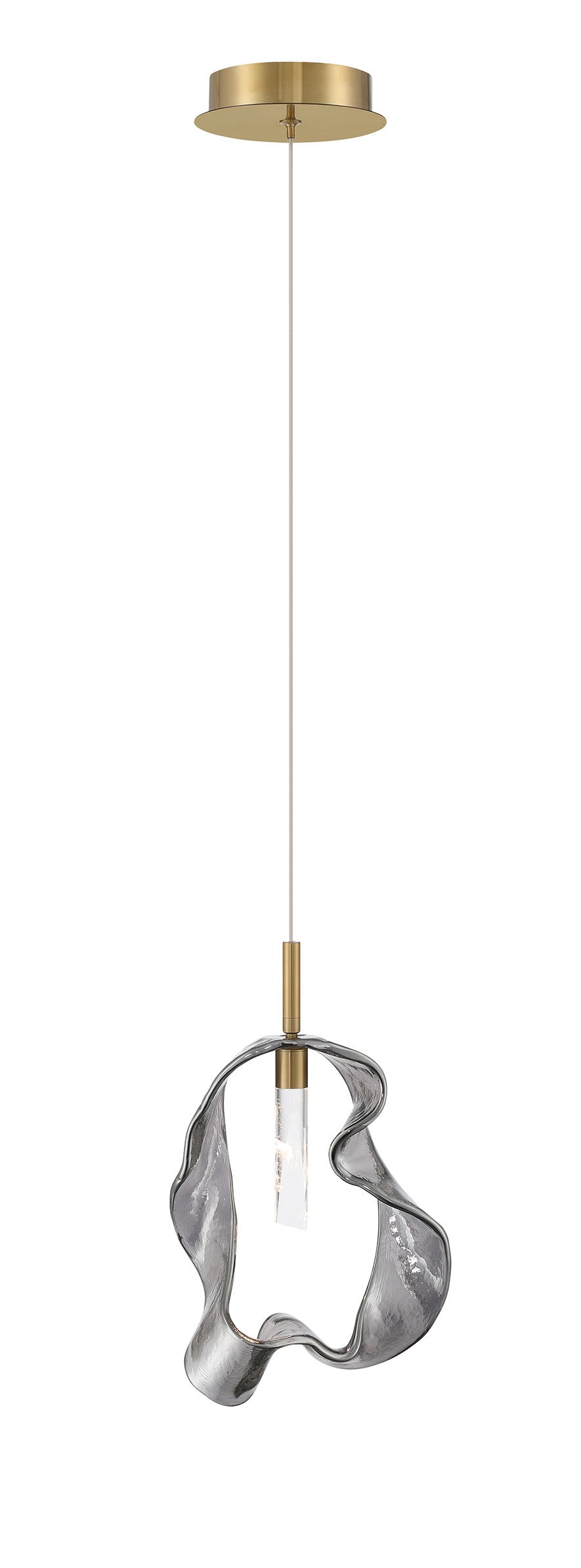 Eurofase Norah 13" Pendant, Gold with Smoked Glass, front view