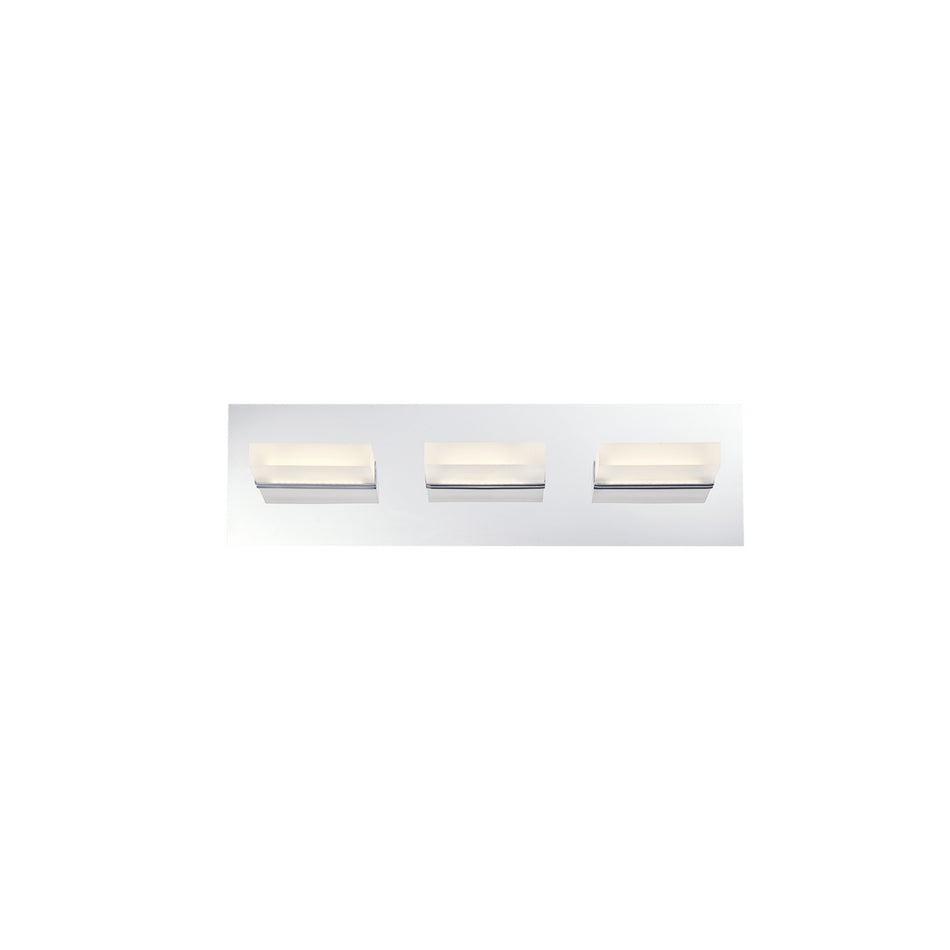 Eurofase Olson 18" 3-Light LED Vanity, Chrome, front view
