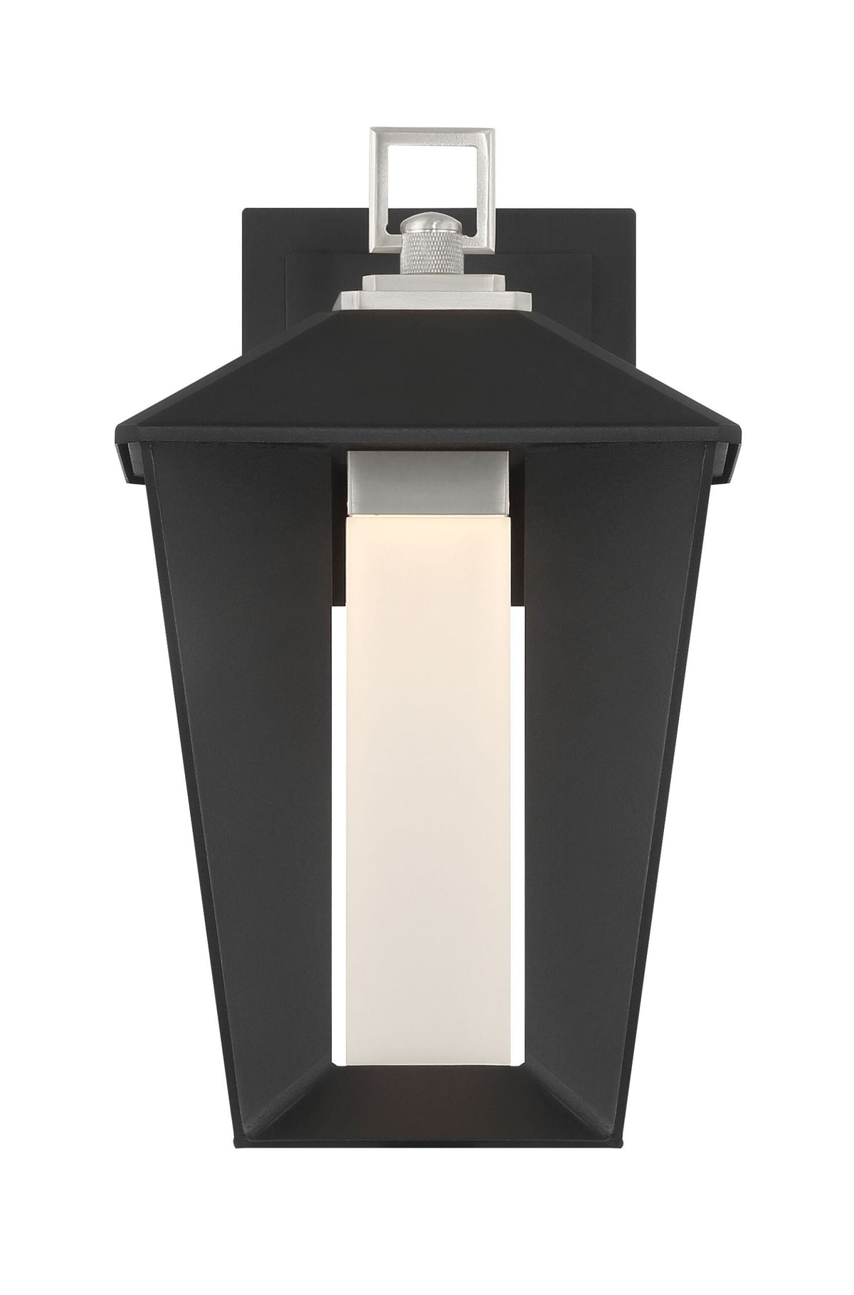 Eurofase Andson 13" LED Outdoor Wall Light, Satin Nickel-Sand Black Mix with Frosted Acrylic, front view