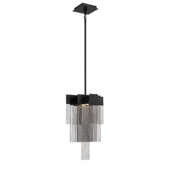 Eurofase Bloomfield 18" 2-Light LED Pendant, Matte Black with Black Aluminum, front view