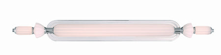 Eurofase Lansdowne 39" LED Vanity, Polished Nickel with Opal Glass, front view