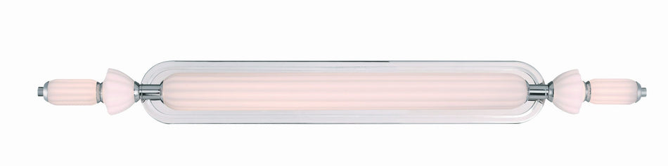 Eurofase Lansdowne 39" LED Vanity, Polished Nickel with Opal Glass, front view
