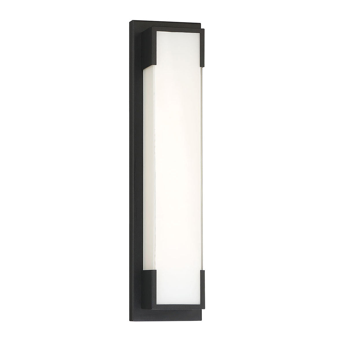 Eurofase Thornhill 19.75" LED Wall Sconce, Powder Coat Black with White Glass, front view