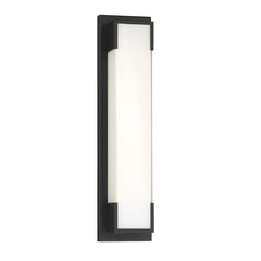 Eurofase Thornhill 19.75" LED Wall Sconce, Powder Coat Black with White Glass, front view