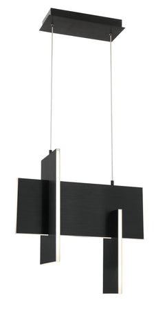 Eurofase Coburg 20" LED Chandelier, Anodized Black, front view