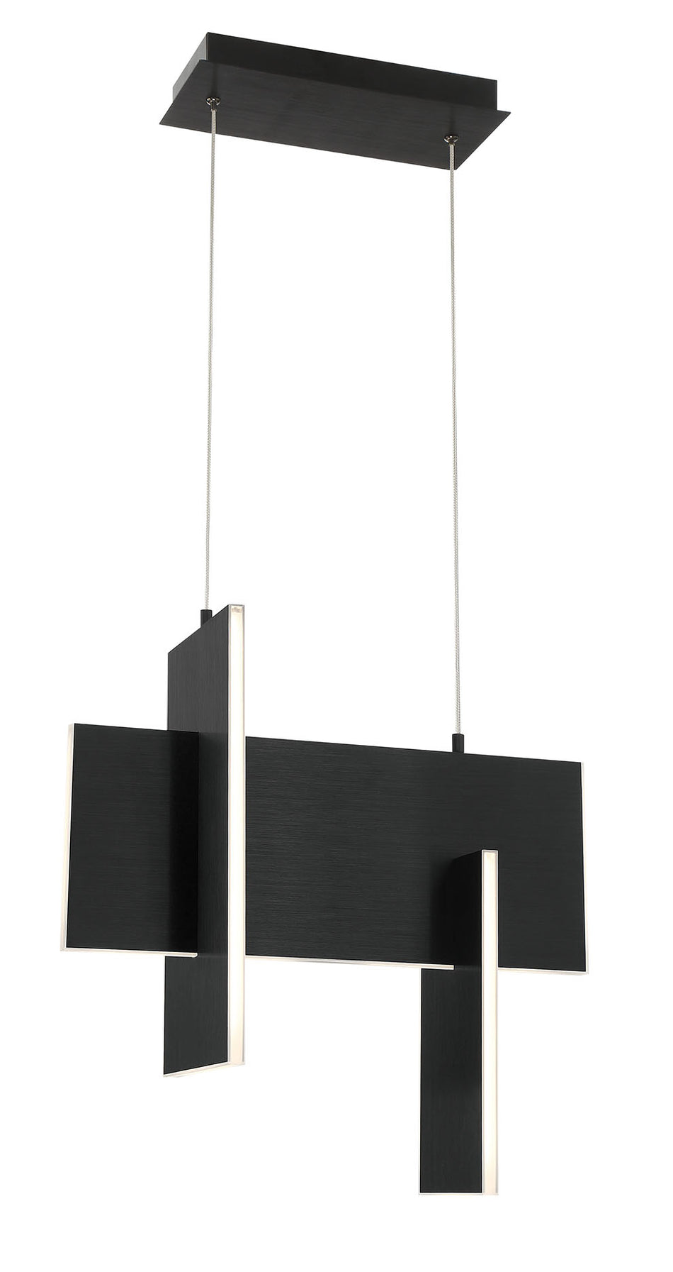 Eurofase Coburg 20" LED Chandelier, Anodized Black, front view