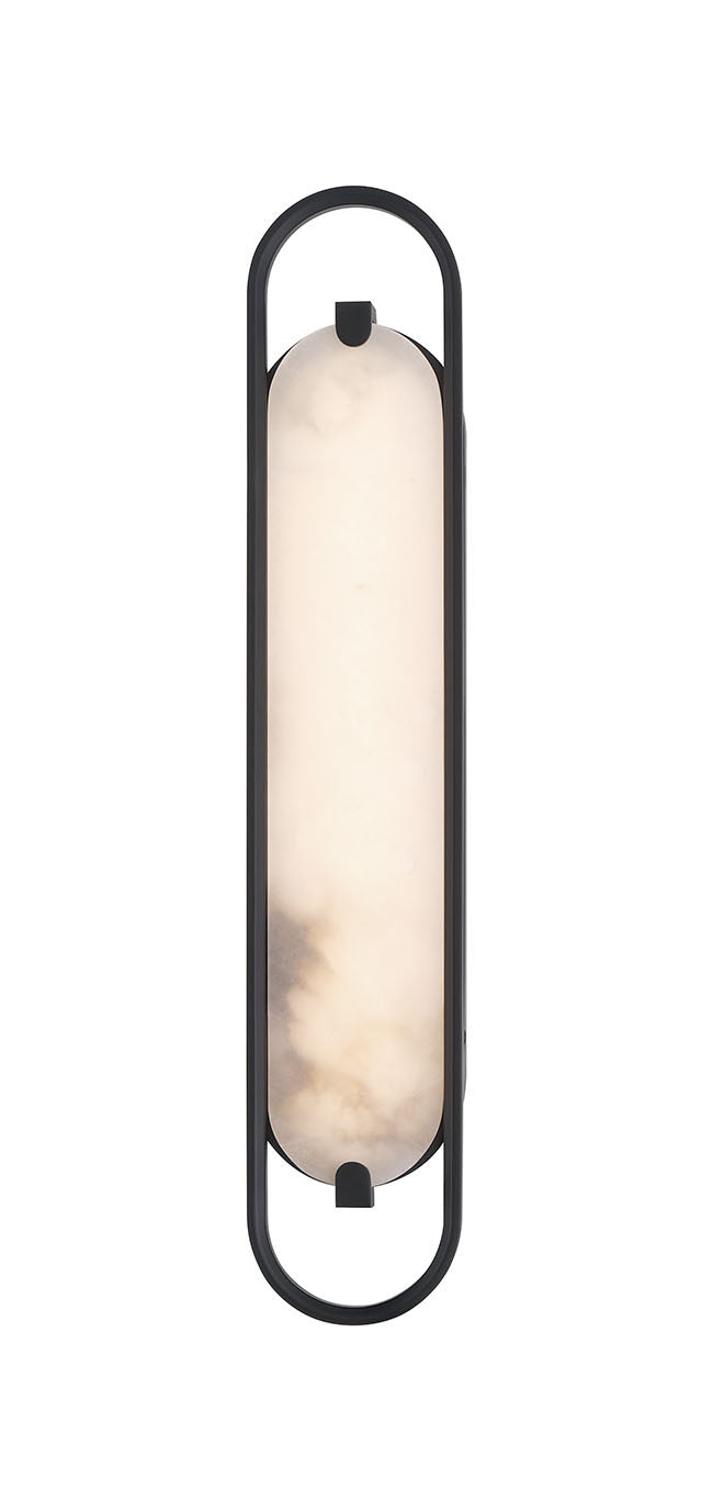 Eurofase Noga 24" LED Vanity, Matte Black with Alabaster, front view