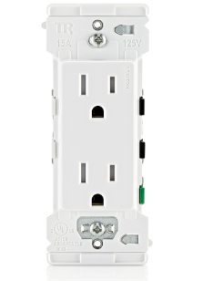 Decora Edge 15 Amp Tamper-Resistant Duplex Outlet, White - Maple Electric Supply 