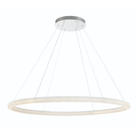 Eurofase Sassi 60" LED Chandelier, Chrome, front view