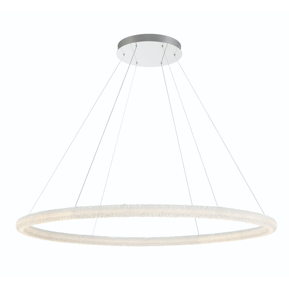 Eurofase Sassi 60" LED Chandelier, Chrome, front view