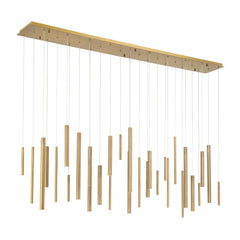 Eurofase Santana 72" 30-Light LED Chandelier, Antique Brass, front view