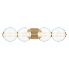 Eurofase Atomo 30" 4-Light Vanity, Gold with Clear Glass, front view