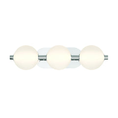 Eurofase Palmas 23" 3-Light LED Vanity, Polished Nickel with White Glass, front view