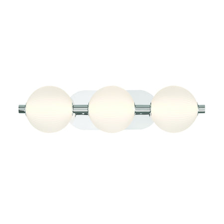 Eurofase Palmas 23" 3-Light LED Vanity, Polished Nickel with White Glass, front view