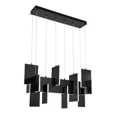 Eurofase Coburg 42" 3-Light LED Chandelier, Anodized Black, front view