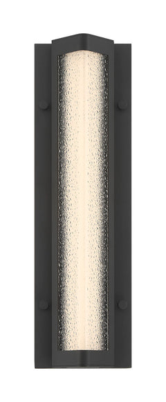 Eurofase Hy50 16" LED Outdoor Wall Light, Sand Black with Clear Textured Glass, front view