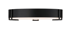 Eurofase Noga 16" LED Flush Mount, Matte Black with Alabaster, front view