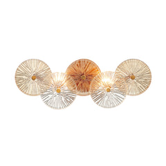 Eurofase Sue-anne 22" 2-Light Vanity, Matte Gold with Clear-Amber Glass, front view