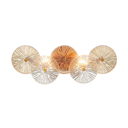 Eurofase Sue-anne 22" 2-Light Vanity, Matte Gold with Clear-Amber Glass, front view