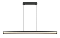 Eurofase Neoness 50" LED Chandelier, Matte Black with Smoked Glass, front view