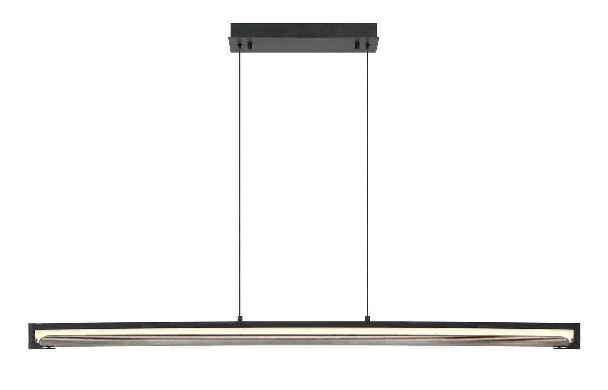 Eurofase Neoness 50" LED Chandelier, Matte Black with Smoked Glass, front view