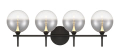 Eurofase Iissa 4-Light LED Vanity, Matte Black with Smoked Glass, front view
