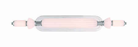 Eurofase Lansdowne 31" LED Vanity, Polished Nickel with Opal Glass, front view