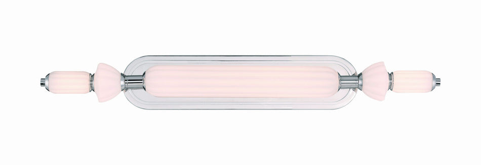 Eurofase Lansdowne 31" LED Vanity, Polished Nickel with Opal Glass, front view