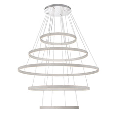 Eurofase Verdura 60" 5-Light LED Chandelier, Matte Grey with White Acrylic, front view