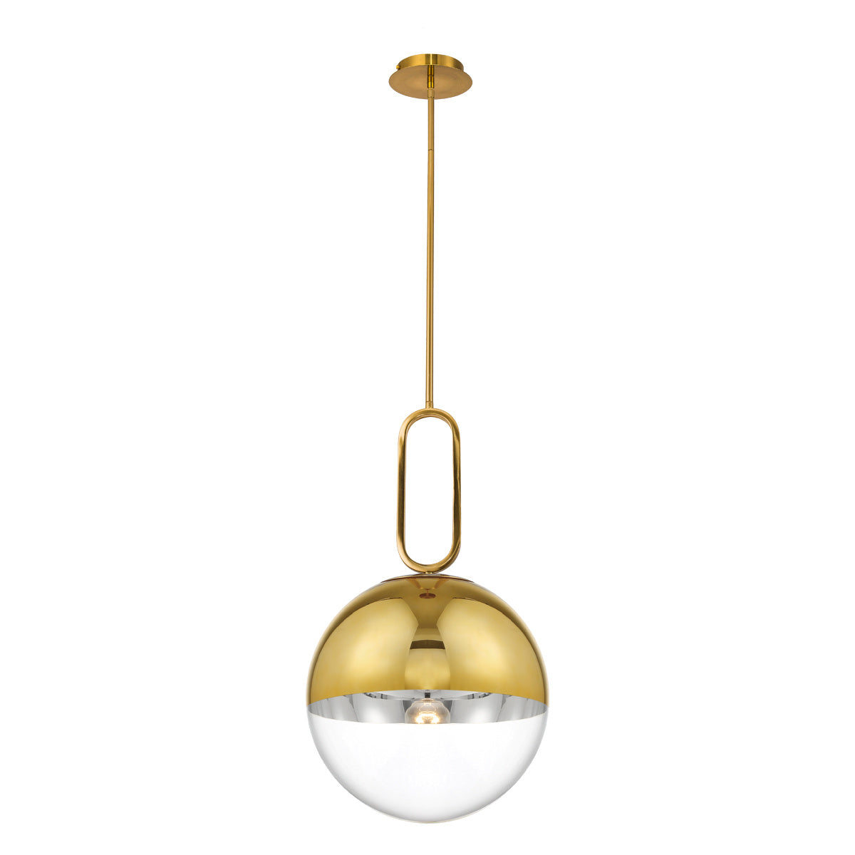 Eurofase Prospect 12" Pendant, Gold with Clear Glass, front view