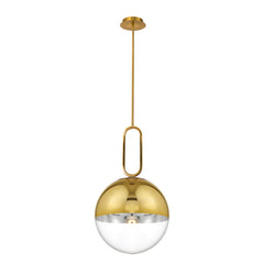 Eurofase Prospect 12" Pendant, Gold with Clear Glass, front view