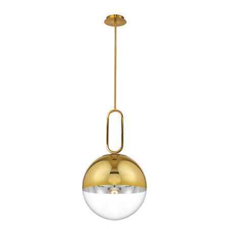 Eurofase Prospect 12" Pendant, Gold with Clear Glass, front view