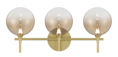 Eurofase Iissa 3-Light LED Vanity, Gold with Amber Glass, front view