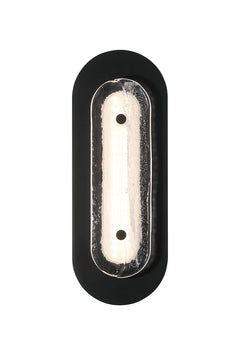 Eurofase Tramore 16" LED Outdoor Wall Light, Powder Coat Black with Glass, front view