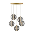 Eurofase Atomo 26" 5-Light LED Chandelier, Gold with Smoked Glass