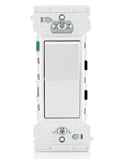 Decora Edge 15 Amp Single Pole Rocker Switch, White - Maple Electric Supply 