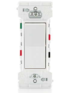 Decora Edge 15 Amp 3-Way Rocker Switch, White - Maple Electric Supply 