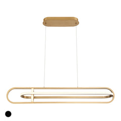 Eurofase Demark 42" LED Chandelier, Matte Gold, front view