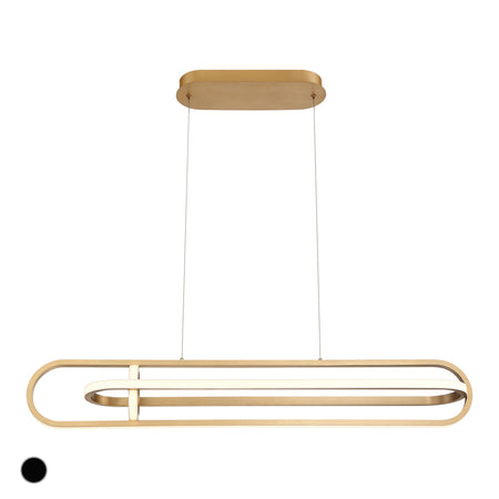 Eurofase Demark 42" LED Chandelier, Matte Gold, front view