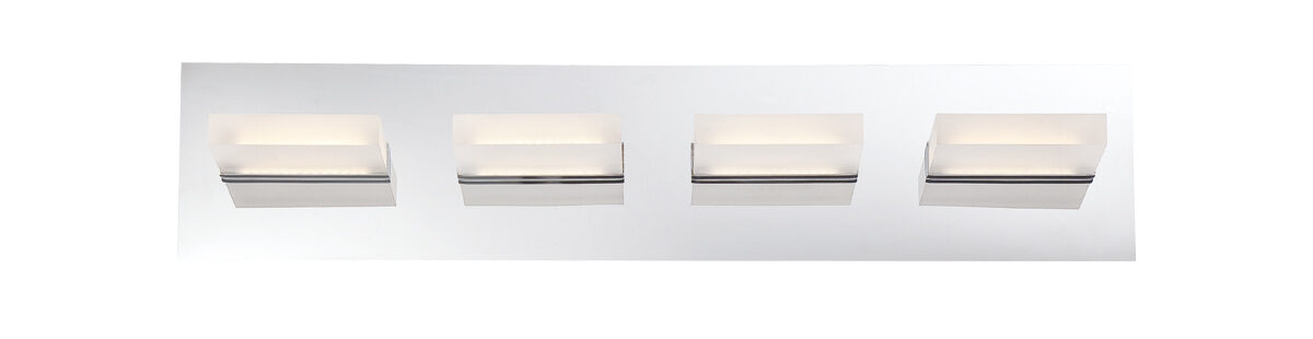 Eurofase Olson 24" 4-Light LED Vanity, Chrome, front view
