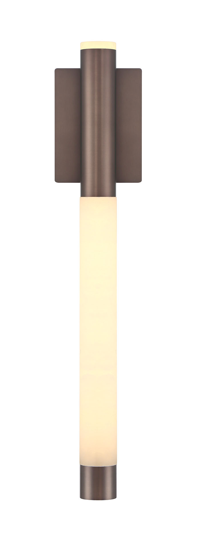 Eurofase Ronda 24" LED Wall Sconce, Harlow Bronze with Alabaster, front view