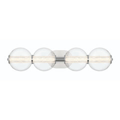 Eurofase Atomo 30" 4-Light Vanity, Chrome with Clear Glass, front view