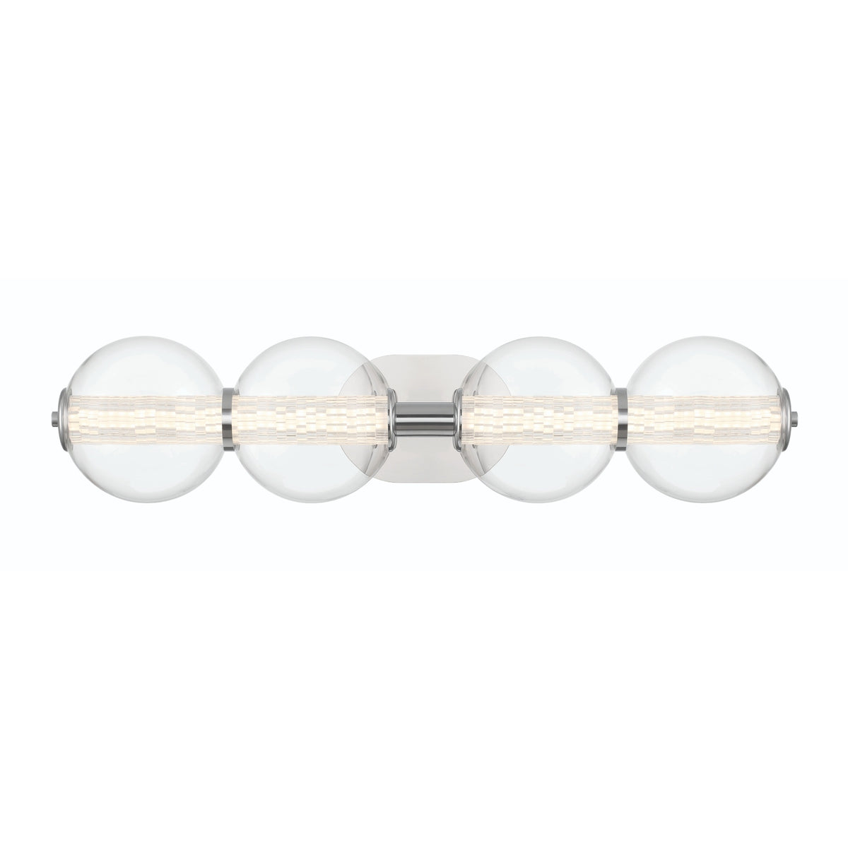 Eurofase Atomo 30" 4-Light Vanity, Chrome with Clear Glass, front view