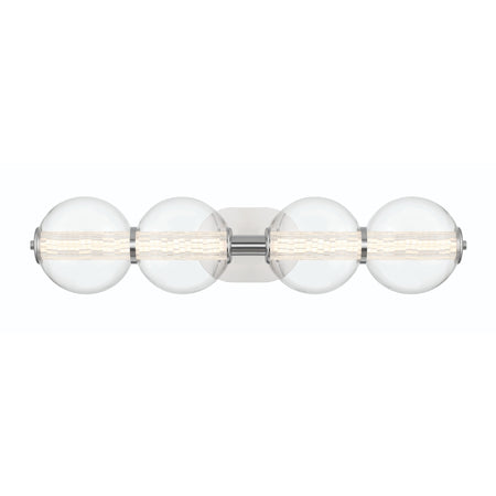 Eurofase Atomo 30" 4-Light Vanity, Chrome with Clear Glass, front view